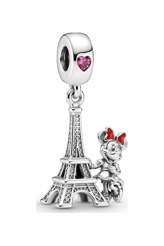 Bayan Minnie Mouse Ve Eyfel Kulesi Model Charm Gümüş