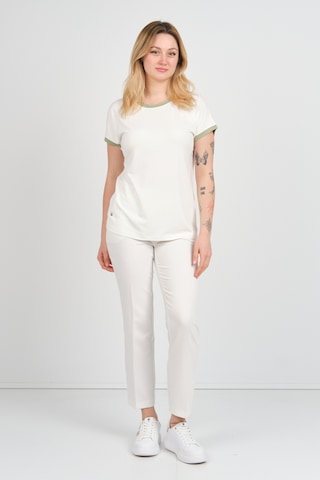 Sistas Kadın Düşük Kollu Aksesuar Detaylı Bisiklet Yaka Bluz 24276 Ekru Ekru