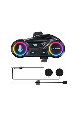 Motosiklet İntercom Üniversal Tüm Kasklara Uygun V6.0 Rgb Bluetooth Seti Kask Kulaklık