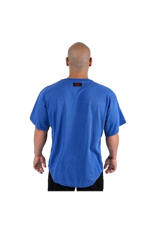 Full Power Gym Oversize Ragtop Spor Tişört Lacivert Çizgili Lacivert - Siyah