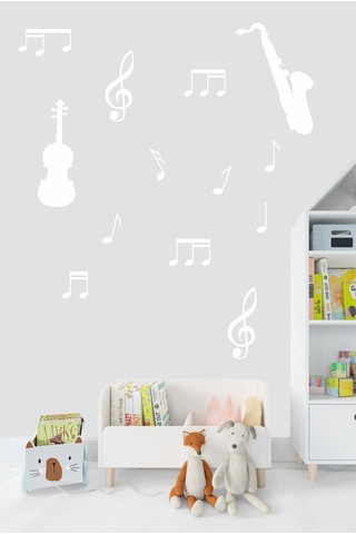 Müzik Ve Notalar Dekortaif Duvar Sticker