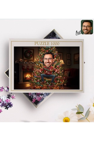 Bk Gift Kişiye Özel Erkek Yılbaşı Karikatür Tasarımlı 1000 Parça Profesyonel Puzzle-2, 1000 Puzzle, Yeni Yıl Hediyesi, Yılbaşı Hediyesi Kobitmeyencom3