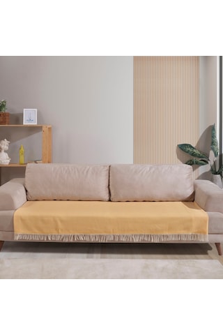 Pamore Home 2 Adet Pamuklu Koltuk Örtüsü 115x200 Cm Sarı