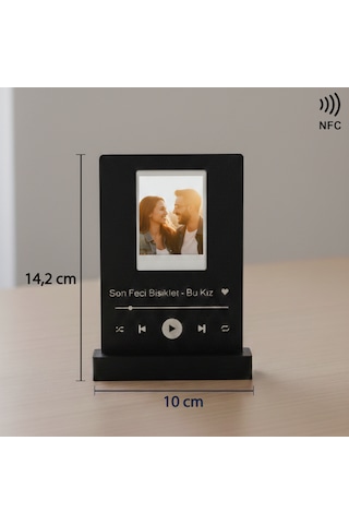 Nfc Akıllı Barkodlu "en Sevdiğimiz Şarkı" Tasarımlı 3d Baskı Masaüstü Biblo 14,2x10 Cm