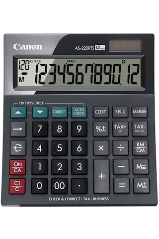 Canon 12 Hane İşlem Kontrollü Hesap Makinesi As-220Rts