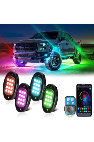 Led Kaya Işıkları 4 Adet Çok Renkli Led Işıklar Parlaklık K22432-4-2