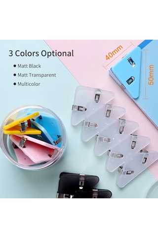 Xindoker Kw-trio Sj-01 Üçgen Dosya Klipsi - 5'li Set 40 Yaprak Kapasiteli Gümüş