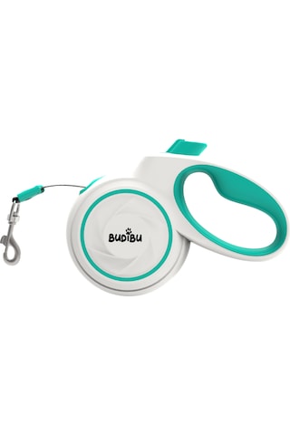 Budibu Makaralı Otomatik Geri Çekilebilen Kedi Köpek Gezdirme Tasması Medium Max 25 Kg Beyaz
