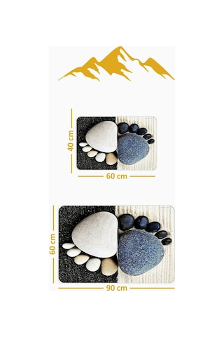 Yıkanabilir Kaymaz Tabanlı Modern Desenli 2'li Banyo Paspas Takımı Bps0035 Renkli