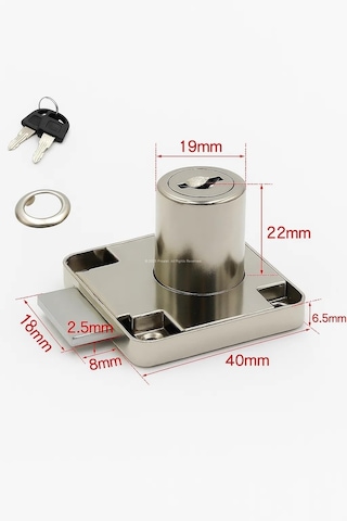 Proalet Profesyonel Kare Çekmece Kilidi, Nikel, Krom, 22 Mm, 4x4 Cm, 2 Anahtarlı, Yüksek Kaliteli, Güvenli Kilit, Dayanıklı, Ofis, Evrak Dolabı Uyumlu, Kolay Montaj, Mobilya Çekmece Kilidi