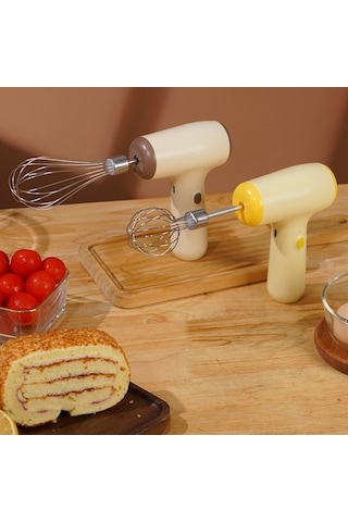 Dancemonkey Cbtx Kablosuz Mini El Tipi Çok Fonksiyonlu Elektrikli Karıştırma Mikseri, Renk: Tek Çubuk Bej 5 Vites, Renk: Gradyan Bej Çok Renkli