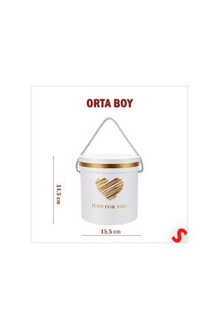 Just For You Silindir Hediye Kutusu 15,5 Cm Orta Boy Beyaz
