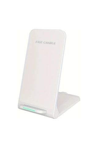 Elmpaly Beyaz Kablosuz Şarj İstasyonu Katlanır Telefon Standı İphone Samsung