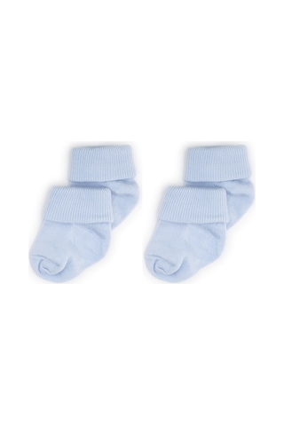 Novibaby 2'li Bambu Bebek Çorap I Dusty Blue I 0 6 Ay I Mavi Yenidoğan Bebek Çorabı Çok Renkli