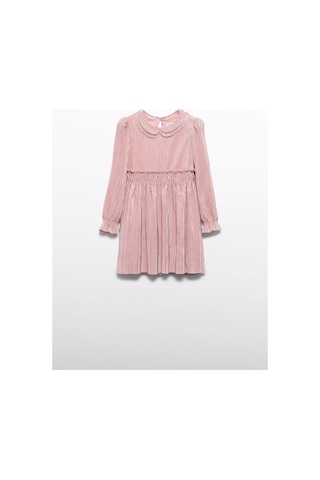 Mayoral Abel&lula Kız Çocuk Uzun Kol Pileli Şık Elbise Pembe