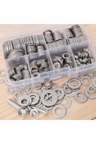 Dancemonkey Paslanmaz Çelik Vida Pul Seti - 180 Parça M2-m10 Contalı Kullanışlı