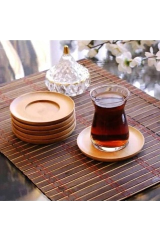 Antibakteriyel Bambu Çay Tabağı - 6'lı Set 1