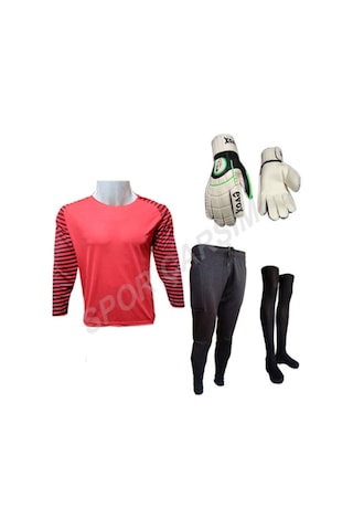 Evox Kaleci Forma,Pantolon,Lüx Çorap,Kaleci Eldiveni Set-Turuncu