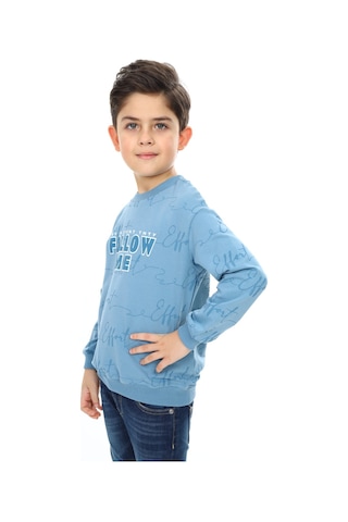 Toontoy Kids Toontoy Erkek Çocuk Follow Me Baskılı Sweatshirt Mavi