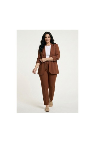 Hanezza Yeni Sarap Rengi Kadın Blazer Ceket Büyük Beden Takım Elbise Uyumlu Tarçın - 5553107 Tarçın