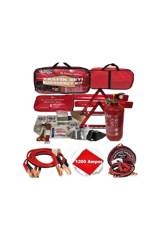 Trafik Seti Akü Takviye Kablosu Kriko Bijon Anahtarı Set Trafik Seti + Akü Takviye + Bijon Anahta