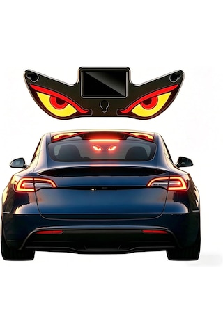 Vantuzlu Solar Güneş Enerjili Ve Şarj Edilebilir Devil Eyes Araç Işıkları Ön/arka/yan Cam İçin Usb Bağlantılı Led Işıkları Kırmızı-sarı