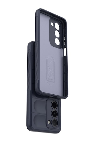 Maks Technology Oppo A5 Uyumlu Kılıf Esnek Tpu Oyuklu Arka Yüzey Tasarımlı Mkst Etnik Silikon Kapak - Lacivert
