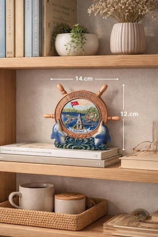 Kemer Antalya Hatıra Dümen Biblo 12 Cm X 14 Cm Deniz Temalı Ev Dekoru Vitrin, Kitaplık Ve Masa Üstü Dekoratif Süs 13221107
