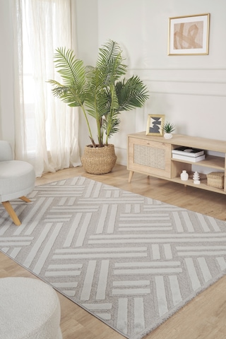 Kaşmir Halı İskandinav Frida Grey 80x300 Cm Salon Mutfak Halısı Yolluk Gri