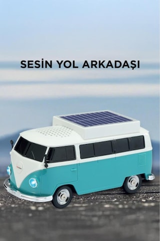 Bluetooth Hoparlör Retro Araba Vosvos Tasarımlı Solar Şarjlı Speaker D70