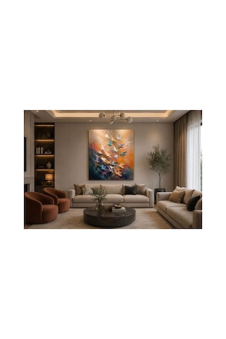 Uçuşun Işığı Soyut Kuşlar Kanvas Tablo Pastel Tonlar Modern Duvar Dekoru