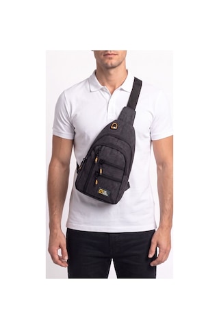 The Loop Desing Unisex Çok Bölmeli Çapraz Ayarlanabilir Askılı Göğüs Omuz Çantası Siyah
