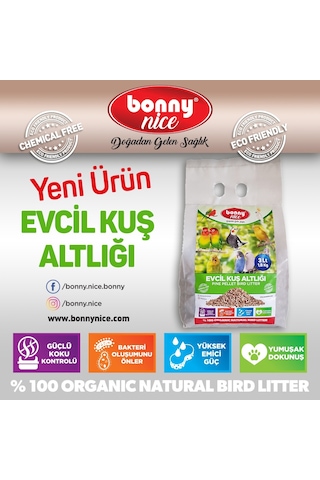 Bonny Nice Kanarya Muhabbet Papağan Kuş Kumu Kafes Altlığı 3 l