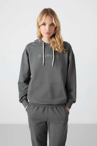 Tommy Life Çağla Kapüşonlu Kanguru Cep Oversize Lastik Paça Kadın Eşofman Takımı - 95288 Çağla