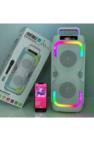 Çeşithane Abs-4220w Taşınabilir Bluetooth Hoparlör Çift Hoparlörlü