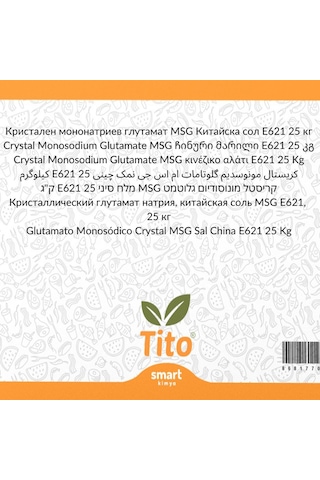 Kristal Monosodyum Glutamat Msg Çin Tuzu E621 25 Kg