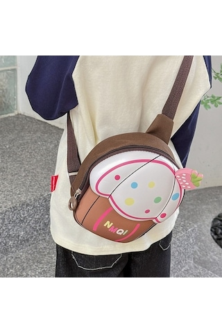 Ebitda Sevimli Çapraz Çocuk Cupcake Göğüs Çantası, Kahverengi, Sanbuyos, Erkek/kız Kahverengi