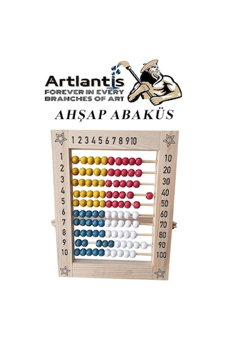 Artlantis Ahşap Mishap Naturel Sayı Sayma Boncuğu