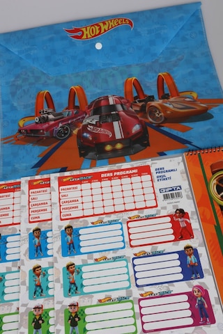 Lisanslı Hot Wheels 18 Parça Kırtasiye Seti Makas,bloknot,roket Silgi,uçlu Kalem 0.7mm Altın