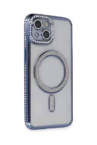 Mey İthalat Apple iPhone Uyumlu 13 Kılıf Joke Simli Magneticsafe Kılıf - Mavi