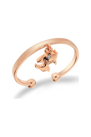 Argentum Concept 925 Ayar Gümüş Sallantılı Balık Figürlü Rose Yüzük - Y024201