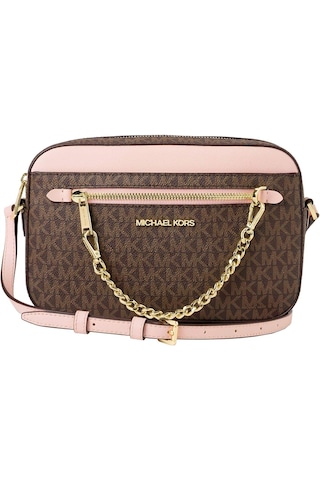 Michael Kors Jet Set Kadın Logolu Çapraz Omuz Çantası 35s1gttc9b Kahverengi - Pembe