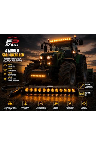 Üniversal Bütün Araçlara Uyumlu Ep Garaj 4 Modlu Sarı Çakar Led 0