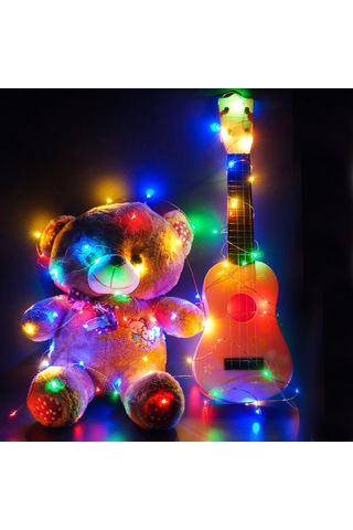 Vkemall 10m 100 Led Renkli Bahçe Bahar Festivali Işık Zinciri, 8 Fonksiyonlu Pil Kutusu İle Dış Mekan Dekorasyonu Diğer