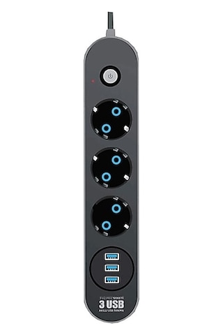 Fulltech FTR-01 Termal Akım Korumalı Isıya Dayanıklı 3'lü Priz 2 M