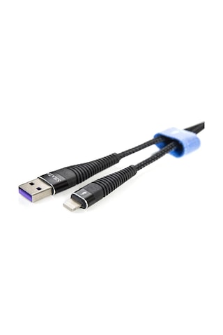 Shaza iOS Uyumlu İphone Lightning 5a 100 W Örgülü Hızlı Şarj Ve Data Kablosu 1 Metre