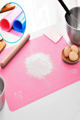 Tilbe Home Silikon Hamur Açma Matı Ölçülü Isıya Dayanıklı Mat