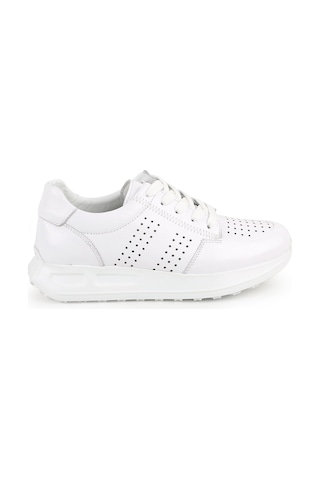 Libero L10.2255 Hakiki Deri Baskılı Ultra Hafif Kalın Eva Taban Kadın Casual Sneaker Beyaz