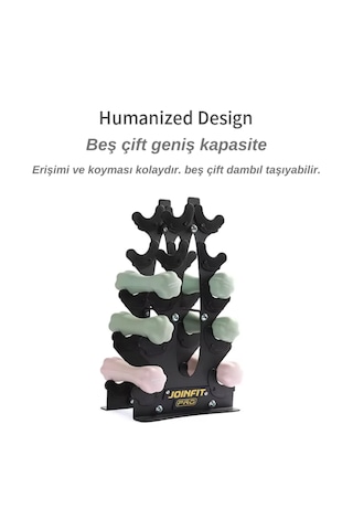 Joinfit Pro Dambıl Standı, 5 Çift Dambıl Kapasitesi Çelik