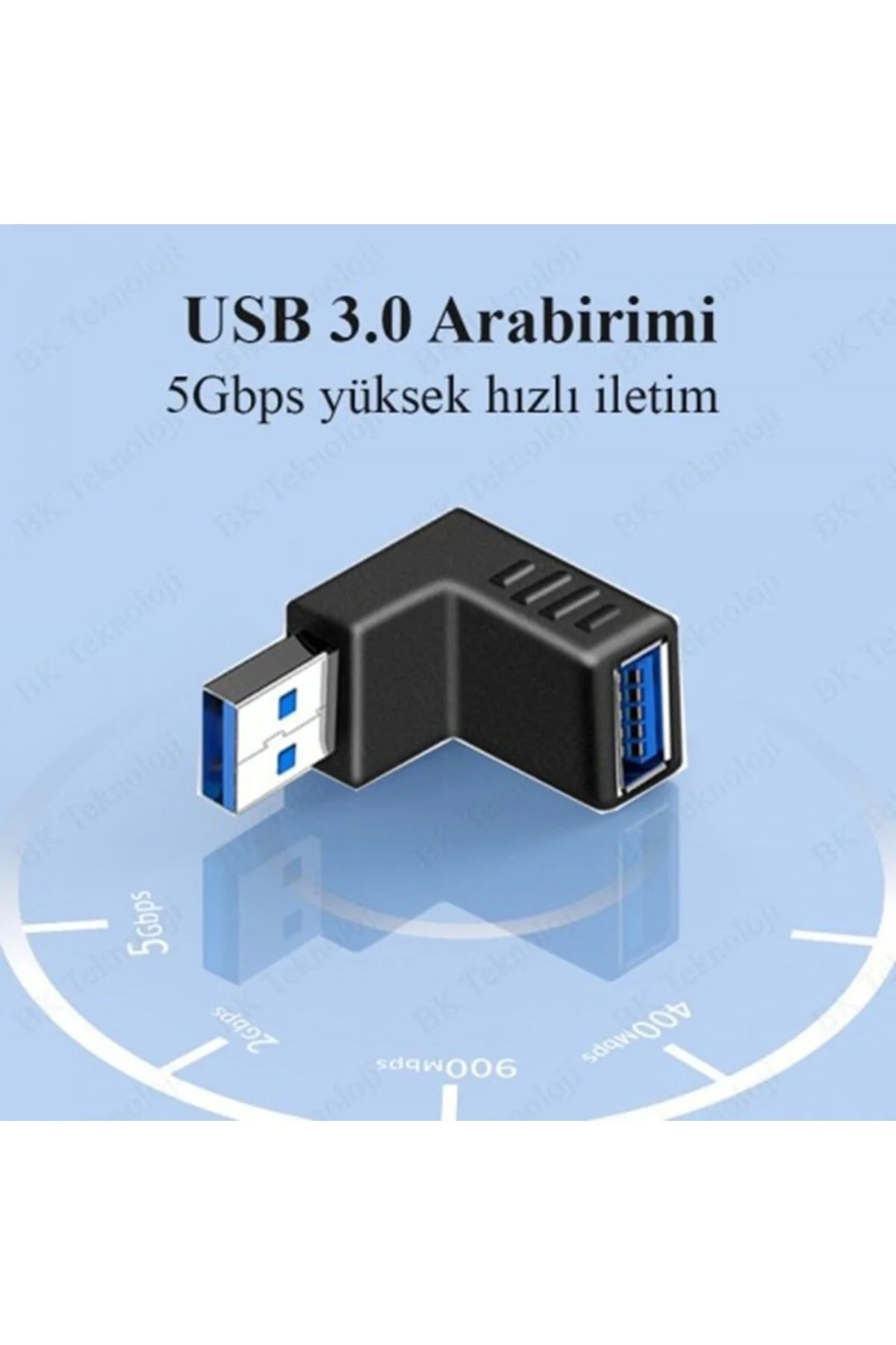 Usb 3.0 Aşağı Açılı Konnektör Erkek Dişi 90 Derece Uzatma Adaptörü Yüksek Hızlı Usb Yeni 3.0 Sürümü 1